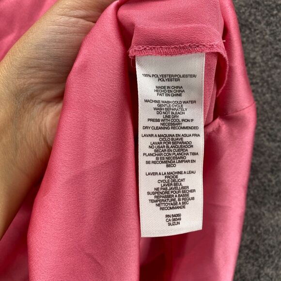 Kasper Blouse Women L Large Pink Sleeveless Wide Strap Hook & Eye Round Neck - Picture 6 of 9